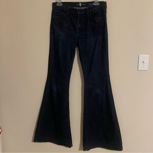 7 For All Mankind Dark Blue Bell Bottom Jeans Size 29